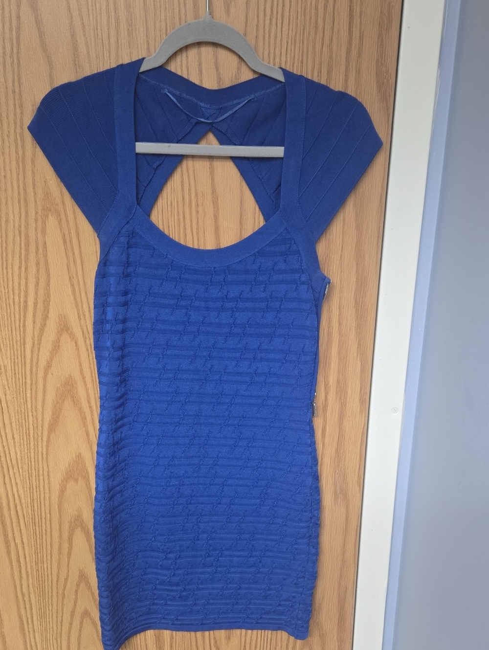 Guess Royal Blue Cutout Bandage Dress